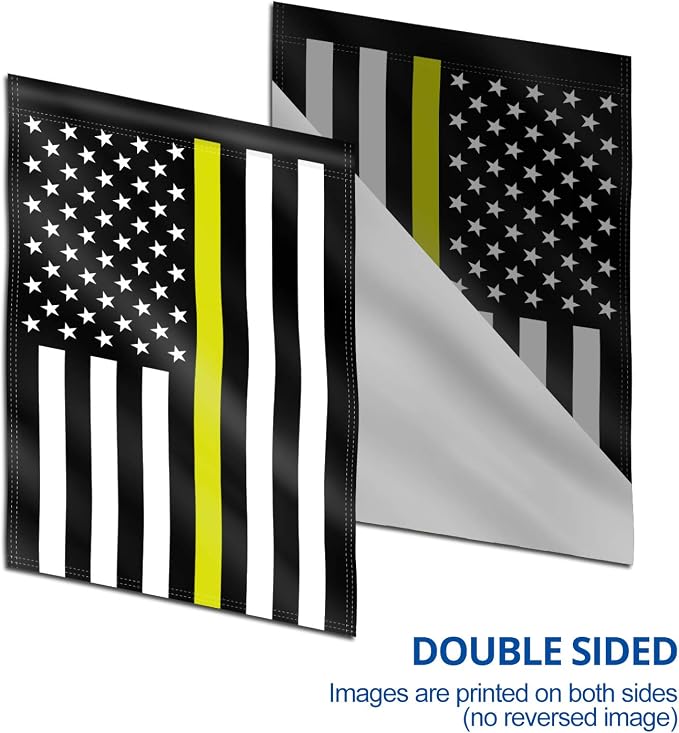 Anley Double Sided Premium Garden Flag, Thin Yellow Line US National Decorative Garden Flags - Weather Proof & Double Stitched - 18 x 12.5 Inch