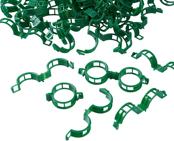 CIQIYO® 200 Pcs Plant Support Clips,Plastic Clips for Securing Plants,Tomato Vine Clips,Plant Fixing Clips,Garden Clips for Climbing Plants,Grape and Vine Vegetables (200, Green)