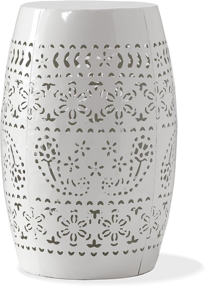 Christopher Knight Home Ruby Outdoor 12" Iron Side Table, White