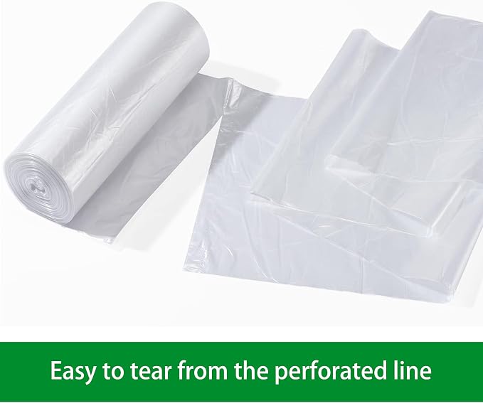 TYPLASTICS Trash Can Liners - Wholesale 1000 Count 7-10 Gallon Trash Bags on Perforated Roll Small Garbage Bags for Light Office Trash Bathrooms Hotels Recycling Commerical and Industrial 24" x 24"