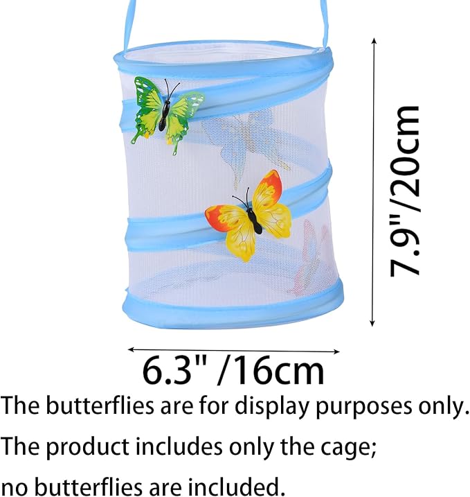 Insect Lore Butterfly Garden Habitat Foldable Washable and Reusable Butterfly Cage (Blue, S)