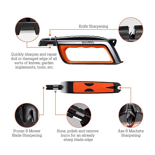 SHARPAL 103N All-in-1 Knife Garden Tool Multi-Sharpener for Lawn Mower Blade, Axe, Hatchet, Machete, Pruner, Hedge Shears, Scissors Fathers Day Gift