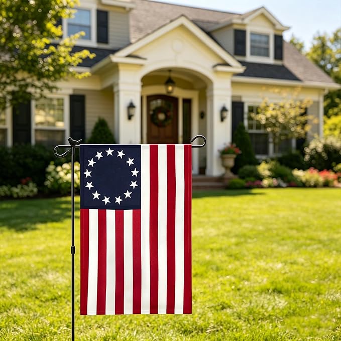 Betsy Ross Garden Flag 12x18 Inch Double Sided, 13 Star Colonial American Garden Flags for Outside, USA 250th Anniversary Patriotic Yard July 4th Decoration