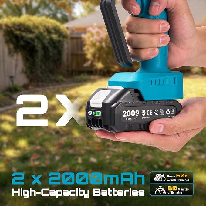 SEESII Chainsaw 6 Inch Mini Electric Chainsaw Cordless Battery Powered, 2026 Upgraded Hand Held Saw with 2x2000mAh Batteries for Wood/Tree Trimming, Chain Saw Gift for Men Husband Father Gardener