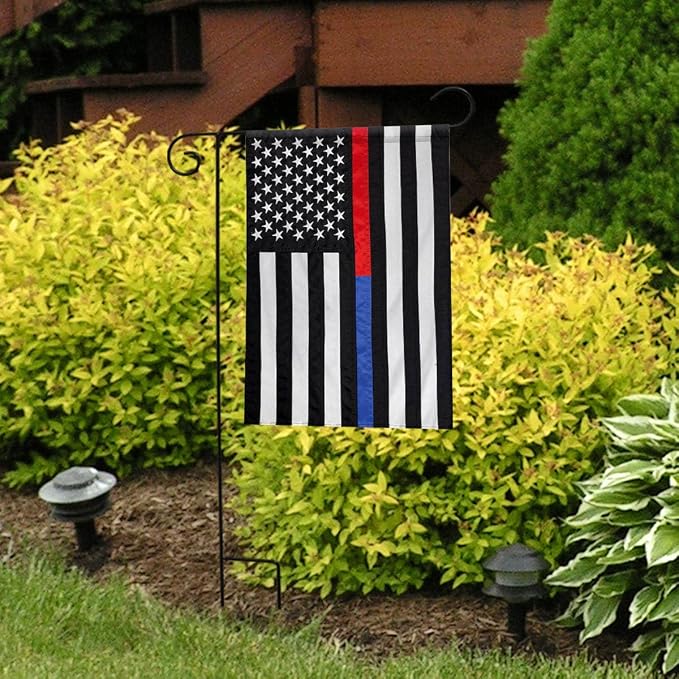 Briarwood Lane Thin Blue & Red Line Embroidered Garden Flag
