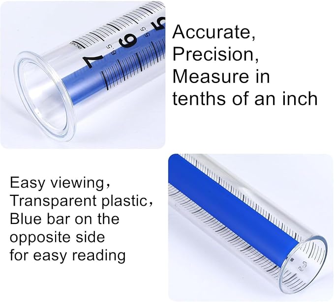 2pcs 7in Large Rain Gauge Outdoor Replacement Tube Cylinder Clear Plastic | Freeze Proof crack Weather Resistant, Big Numbers in tenths Accurate Easy to Read, Safe for Child pet Yard Garden, sturdy