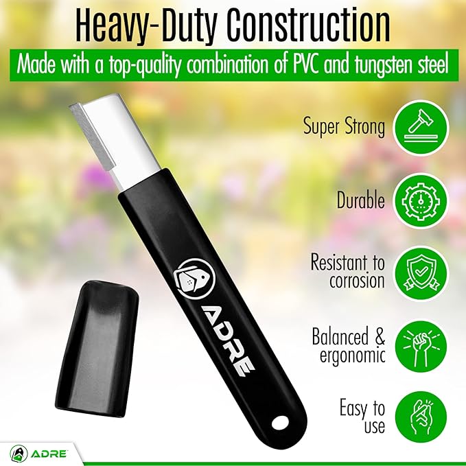 Adre Garden Tool Blade Sharpener – Professional Carbide Knife Sharpener for Gardening Tools, Pruning Shears, Scissors – Tungsten Sharpener with Carabiner Lock – Pocket-Sized Garden Tool Sharpener