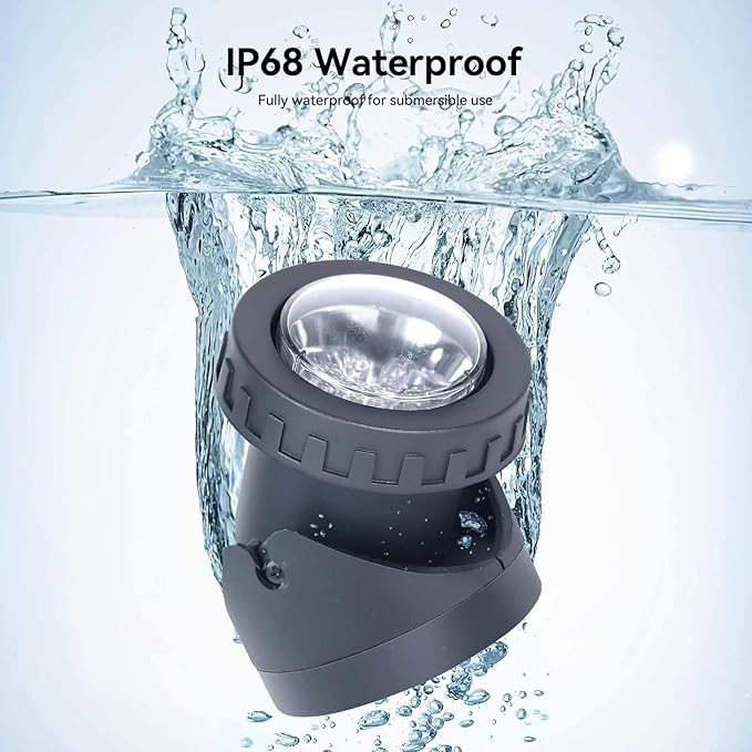 Pond Lights Colored with Timer Submersible Fountain Lights, 5 Lights | Weighted, IP68 Waterproof, Dimmable, Outdoor, Underwater, Color Changing, Landscape Lights, Memory