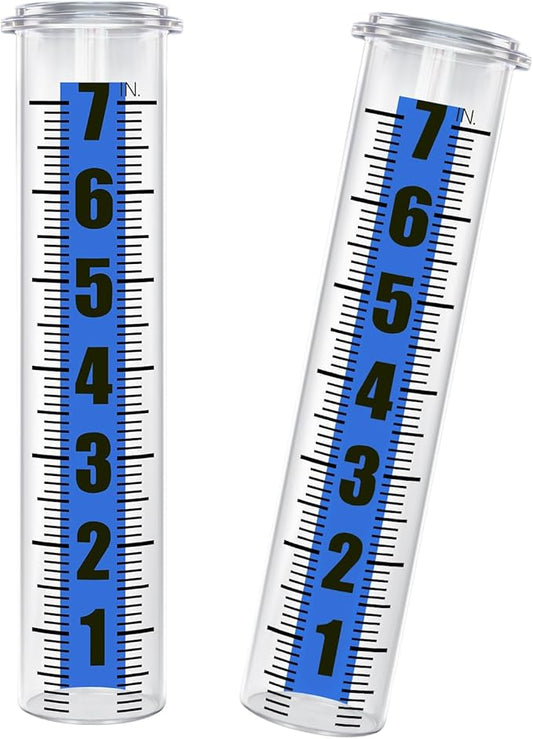 2P Plastic Rain Gauge Replacement Tube, 7" Capacity Rain Gauge Outdoor Freeze Proof with Accurate Rainfall Measurement and Crack Resistant for Home, Garden, Yard