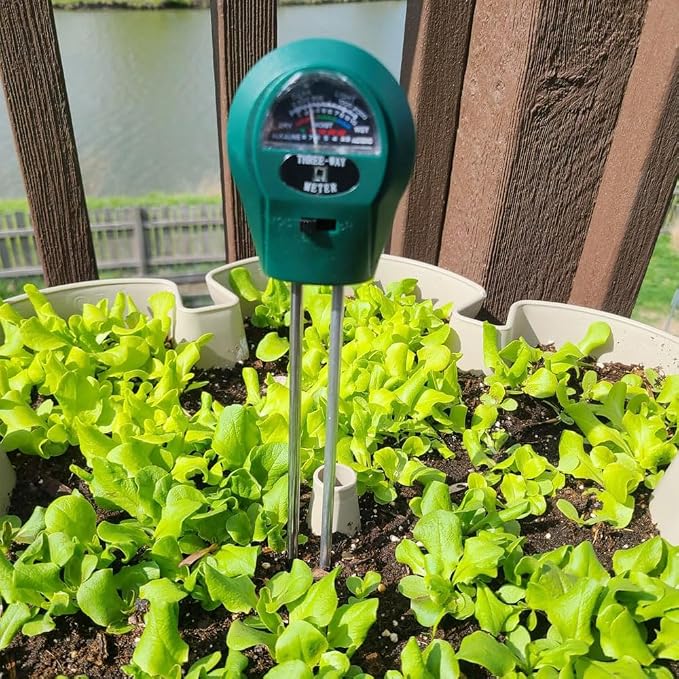 Soil Meters,Soil Test Kit, 3-in-1 Soil Moisture Meter, Soil pH Meters for Garden,Lawn,Farm Indoor&Outdoor White