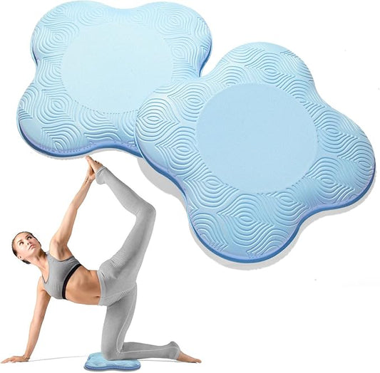 2 Packs Yoga Knee & Elbow Cushions - Extra Thick Foam for Knees, Elbows, Wrists, Hands & Head - Pilates & Kneeling Pads - Support Foam Pads for Women & Men