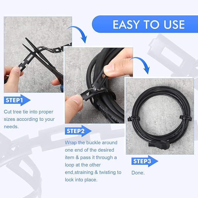 Wesiti 100 ft Plastic Chain Lock Tree Tie 1/2 Inch Wide Adjustable Tree Support Straps Plant String Swing Strap Flexible Reusable Ties for Staking for Garden Accessories