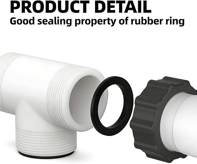 1.5" Pool Pump Hose for Intex Sand Filter Pumps & Saltwater Systems 29060E Pool Filter Hose for Intex & Coleman Above Ground Pools Parts 59" Long replacement hoses with 4 Washers, 2 Pack (5)