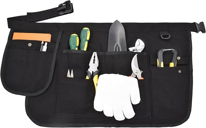 Nanxson Tool Apron Half Canvas Apron With Muti-Pockets for Home Garden Painting Crafting Woodworking CFG003