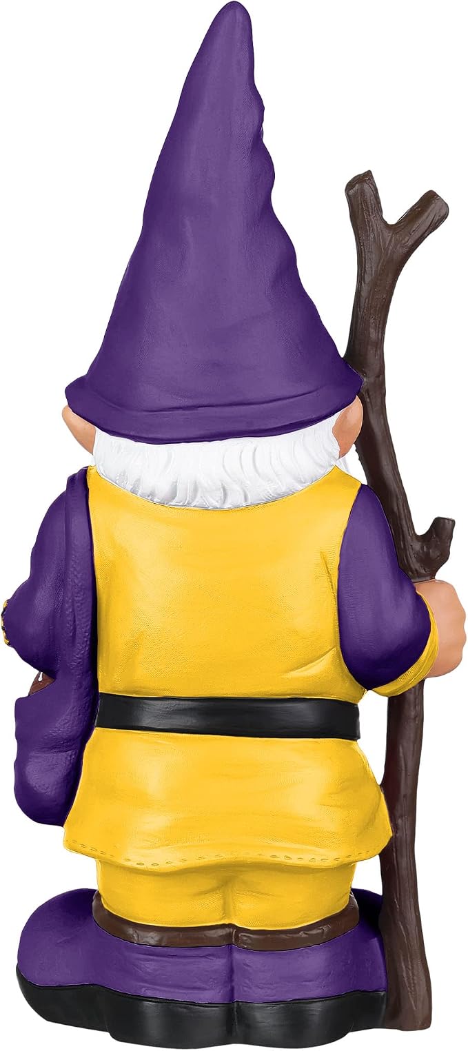 FOCO NCAA Unisex-Adult NCAA College Team Logo Holding Stick Garden Statue Outdoor Gnome