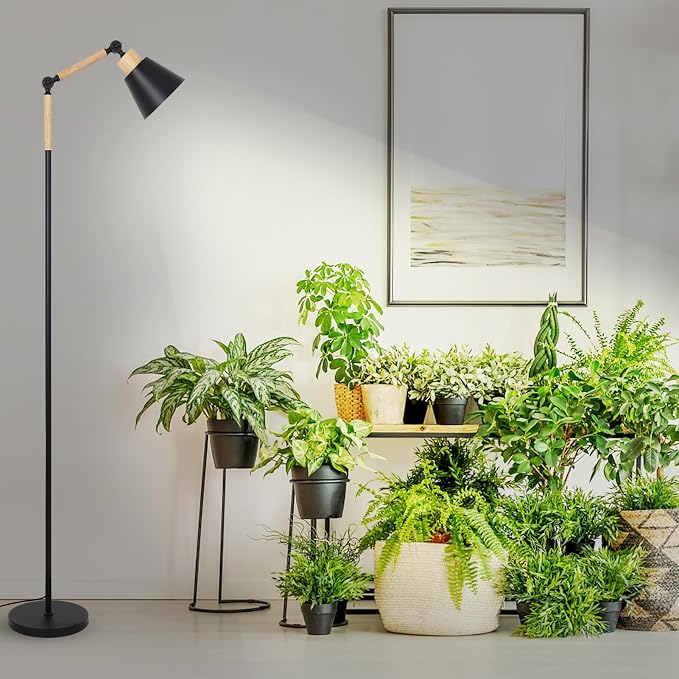 HMVPL Grow Lights for Indoor Plants Full Spectrum, Plant Lights for Indoor Growing with 20W COB Grow Light Blub, 4/8/12H Timer, Standing Tall Grow Lamp for Middle Large Plants(75'', Height Adjustable)