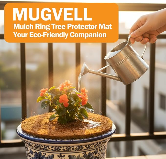 Coco Coir Mulch for Landscaping, 24 Inch Coconut Liners for Planters, 3 Pcs Coconut Fiber Tree Ring, Plant Covers from Animals,Dirt and Tree Protectors
