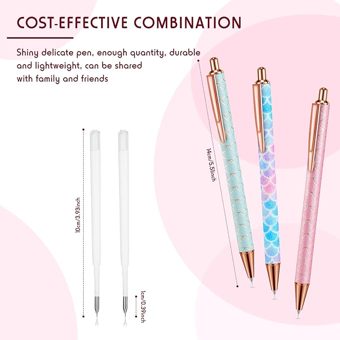 Epakh 4 Piece Air Release Weeding Pen Craft Retractable Adhesive Vinyl Tool Glitter Pin Pen Stainless Steel Weeding Tools for Vinyl for Bubble Removal DIY Craft Project(Elegant Color)