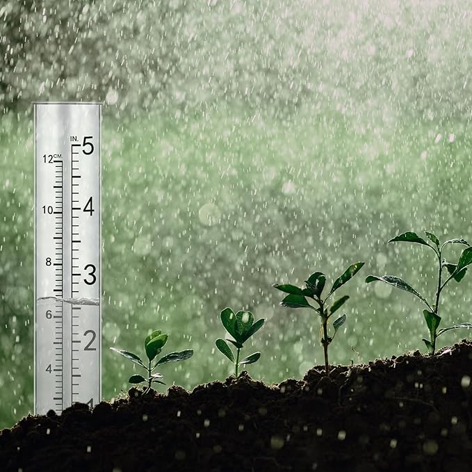 SynHHergyx 2 Pcs 5" Rain Gauge Replacement Tubes for Outdoor Plastic Rain Gauges for Garden Yard Home, Clear Rain-Gages, Diameter 0.87"/2.2cm; Top Diameter: 0.94"/2.4cm