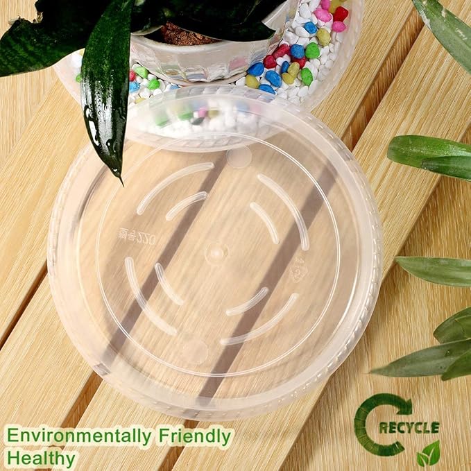 SupKing 6 Pack Plant Saucers Drip Tray,6 8 10 12 14 15 Inch Heavy Sturdy Plastic Flower Pot Saucers for Indoor,Clear Plastic Planter Water Tray for Plant Pots Liners (12''-Clear)