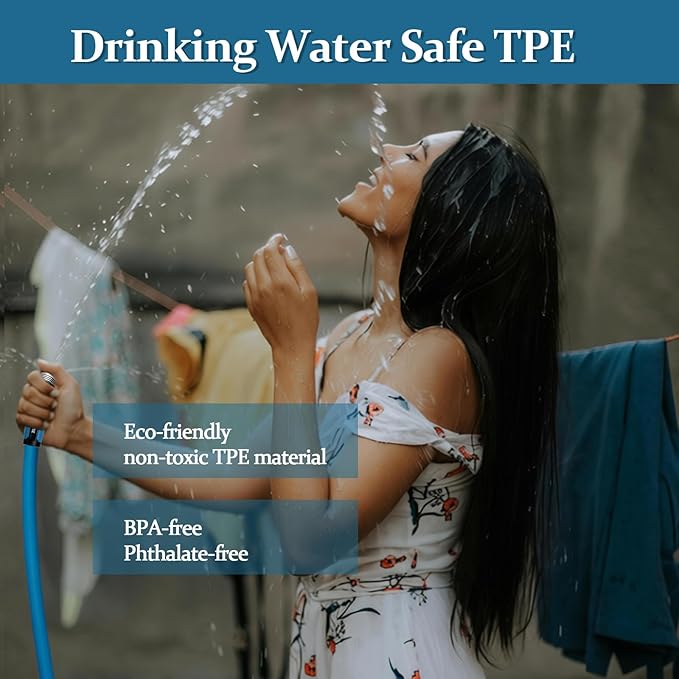 Garden Hose 3ft, Made of TPE(BetterThan PVC), Lightweight but Durable Water Hose with Ergonomic Swivel Fittings, Drinking Water Safe Material