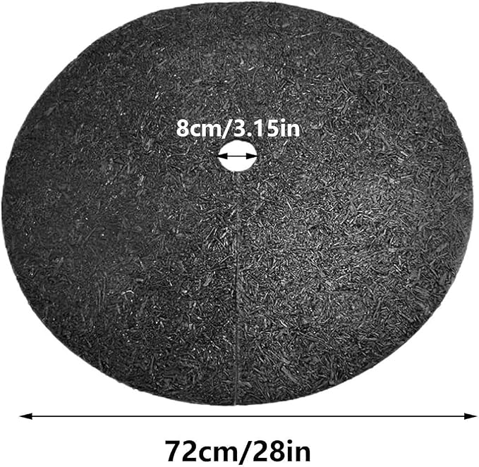 Non-Woven Tree Mulch Ring - 28in Reusable Tree Weeds Barrier Mat, Heavy Duty Trees Protector Mat, WeedBarrier Ring Trees Rings for Gardening Landscaping Weeds Control Root Protection, Easy Install