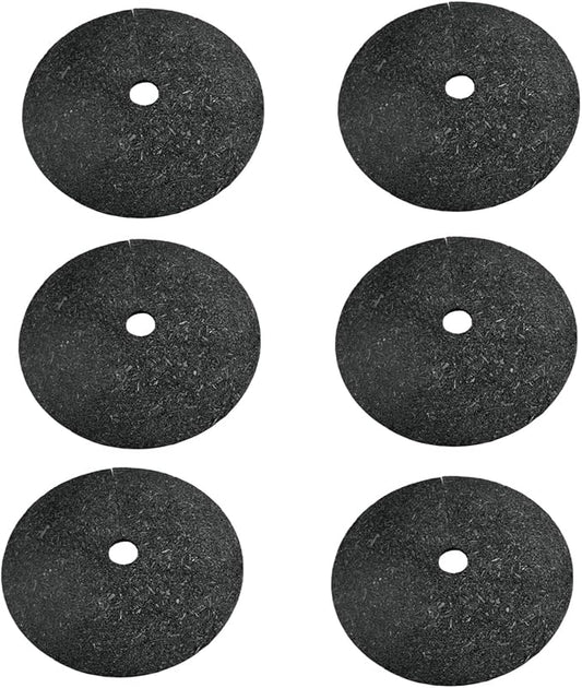 GarveeLife 6 Pack Tree Mulch Ring, 24 in Reusable Rubber Mulch Mat, Heavy Duty Round Tree Weed Barrier Mat for Landscaping Weed Grass Control Root Protection, Black