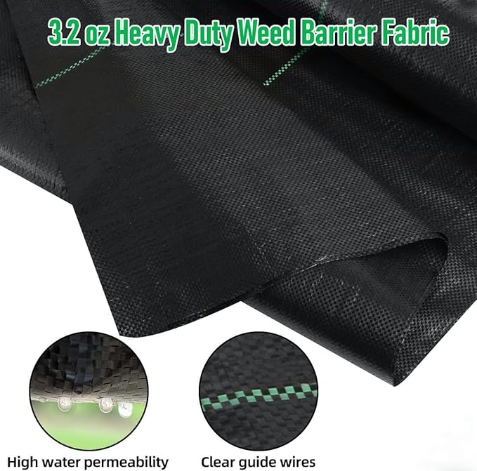 LAVEVE 3FT x 300FT Weed Barrier Landscape Fabric, 3.2oz Premium Heavy Duty Garden Cloth, Ground Cover for Gardening, Farming