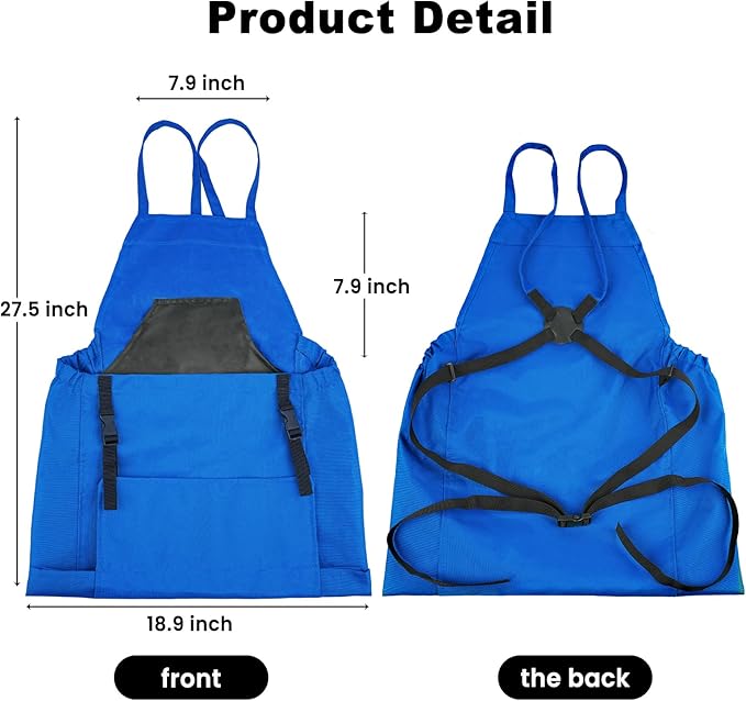 Gardening Apron, Garden Apron with Quick Release Pockets,Water Resistant Oxford with Adjustment Cross Strap,Farm Work