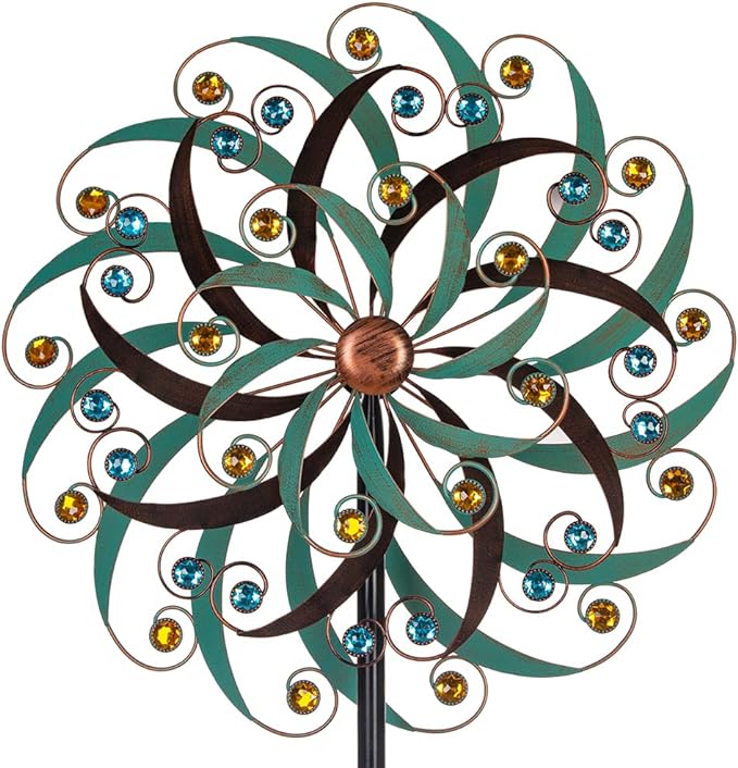 VEWOGARDEN 20" Dia Large Wind Spinner, Outdoor Metal Windmill Spinner - Yard Art Spinner Wind Catchers Sculpture for Patio, Lawn & Garden Decor