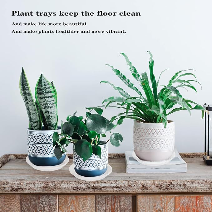 2 Pack of 16 inch Plant Saucer, Large Plant Tray, Heavy Sturdy Plant Drainage Tray for Indoors, Bird Bath Bowls, Sturdy 18 inch Plastic Pot Tray for Planter Clear