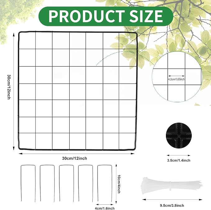 DYAUS 2 Packs Plant Protectors from Animals, Metal Plant Protector, 12" x 12" Plant Cage Outdoor, 10Pcs Metal Mesh Chicken Wire Cloche, Sturdy Plant Covers from Animals, Garden Cloches for Plants