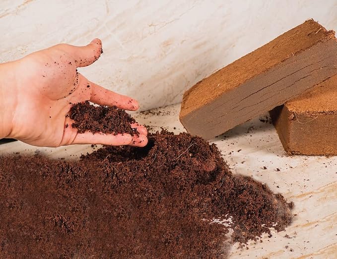 Coco Coir for Plants 2-Pack – 2.4 Gallons Compressed Coconut Coir Bricks, 1.5 lb. Low EC, pH Balanced Coco Peat for Indoor & Outdoor Gardening, Potting Soil, Indoor Plant Soil