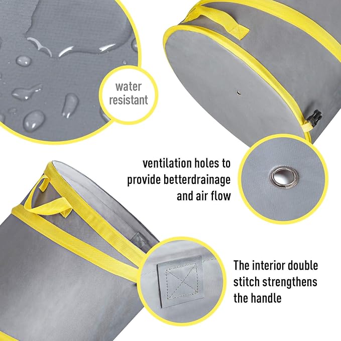 Jardineer Collapsible Pop Up Trash Can, 30 Gallon Reusable Yard Waste Bag with Handle, Foldable Portable Garden Leaf Bag for Outdoor Lawn, Patio, Camping, Gardening Debris Storage