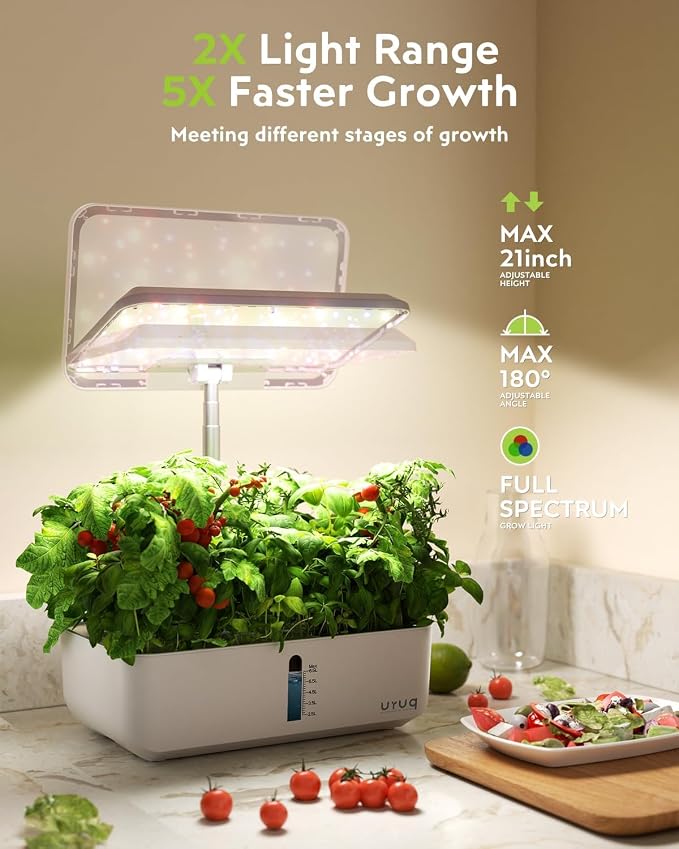 Hydroponic Garden Replacement Remote Control: Compatible with URUQ HP-GC202 (12 Pods) Hydroponics Growing System Indoor Herb Garden Remote Control White