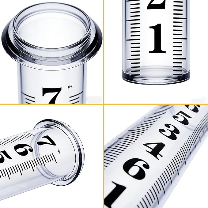 Rain Gauge Replacement Tube,Accurate 7 inch Capacity Rain Gauge Tube,Upgraded Rain Gauge Outdoors Best Rated ,Plastic Rain Meter Tube For Yard,1 Rainfall Measure Thickened Tube with 1 Clean Brush