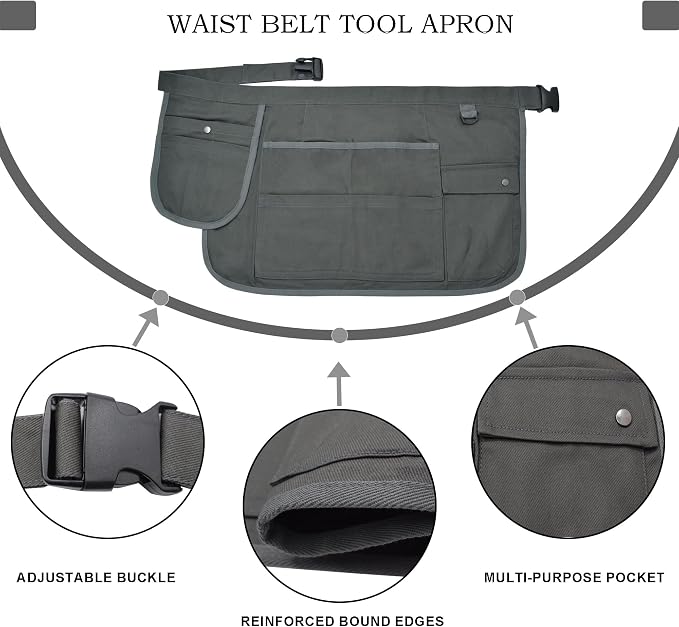 Nanxson Tool Apron Half Canvas Apron With Muti-Pockets for Home Garden Painting Crafting Woodworking CFG003