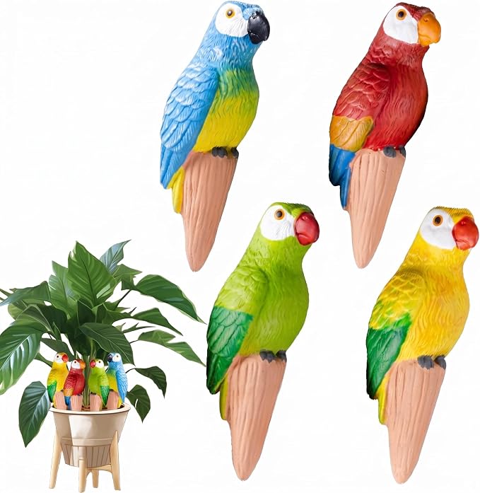Terracotta Watering Spike Set, 4 Pcs Self Watering Planter Insert, Automatic Plant Watering Devices for Vacation Care, Garden/Office/Outdoor/Indoor Plant Decoration
