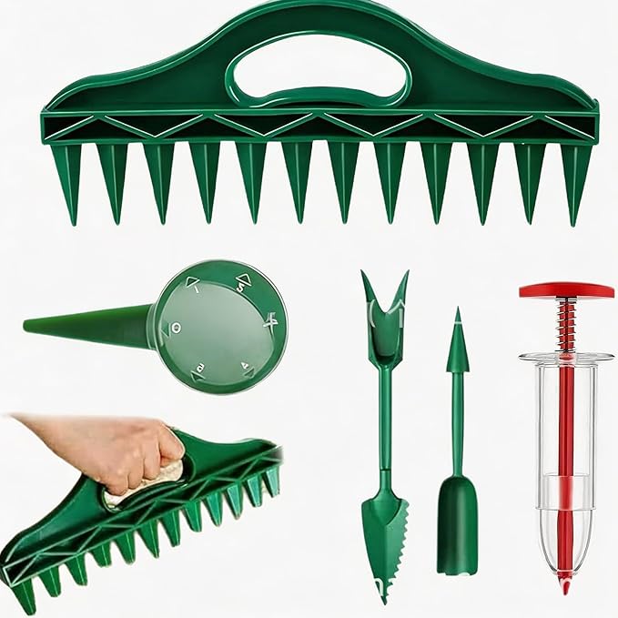 Professional Garden Dibber Set, Effortless Seed Planting Tool with Seed Spacer & Depth Measuring, Multi-Function Gardening Tool for Home Planting