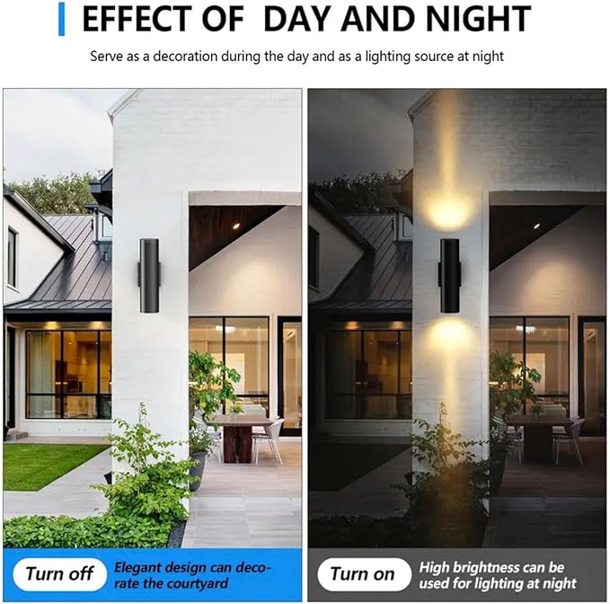 6Pack 14inch LED Square Up & Down Wall Lights,14W Outdoor Wall Light 4000K Day White Aluminum Body Waterproof IP65 LED Exterior Light Fixtures Wall Mount for House Patio Garage Garden.