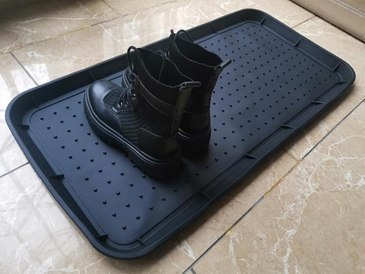 Rubber Boot Tray for Entryway,Boot Mat,Shoe Tray,Shoe Mat for Indoor and Outdoor Use (Soft Silicone Rubber, 29.5X14.9 inch)