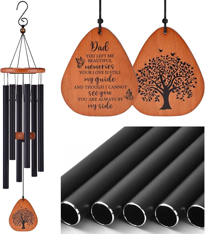 AMBOBE Memorial Sympathy Gifts for Loss of Dad, 32" Memorial Wind Chimes for Loss of Father Sympathy Gift, Bereavement Gifts for Loss of Father, Windchimes in Memory of Dad