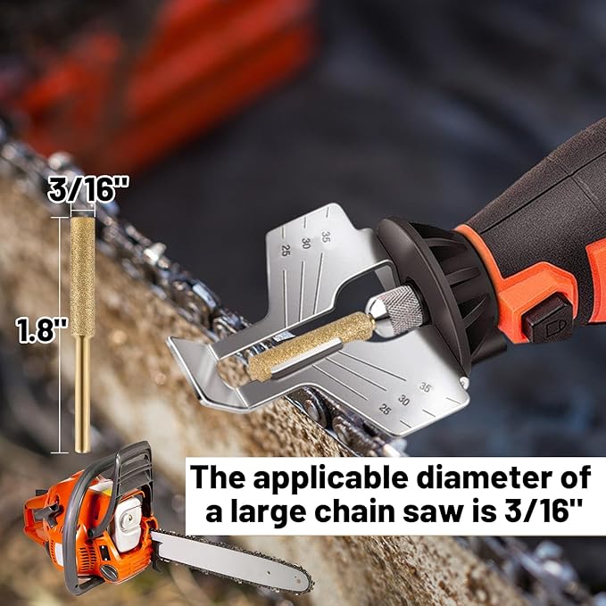 18pcs High Hardness Titanium Plated Chainsaw Sharpener Bits for Chain, Including 5/32''x 6, 3/16''x 6, 7/32''x 6pcs