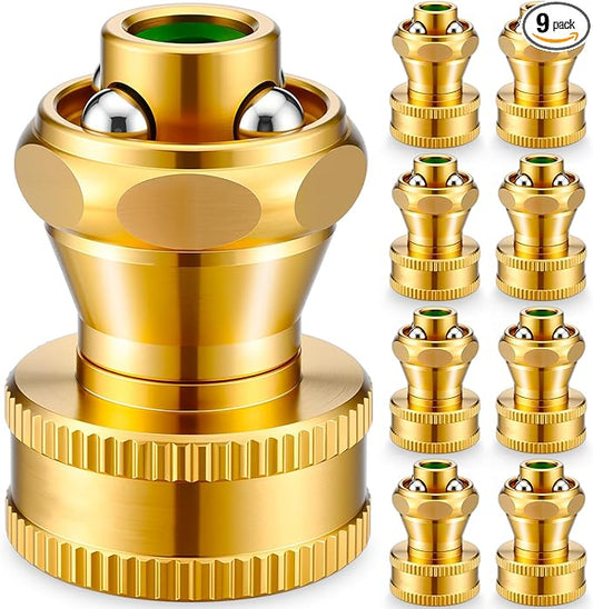 Hotop 9 Pack Big Shot Nozzle Power Brass Hose Nozzle Adjustable Twist Sprayer for Garden (3/4 Inch)
