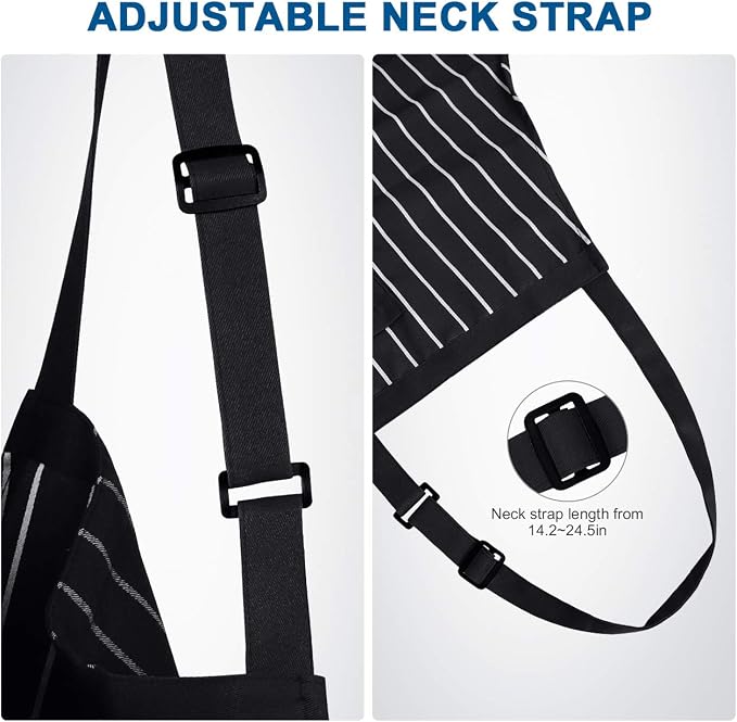 Syntus Apron for Men Women, Adjustable Cooking Kitchen Chef Aprons with 2 Pockets