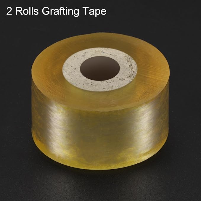 HARFINGTON 2pcs Fruit Tree Grafting Tape 3CM x 100M PVC Stretchable Garden Grafting Tool Plants Nursery Repair Tapes Self Adhesive Floristry Film for Floral Tree and Poly Budding Tape, Yellow