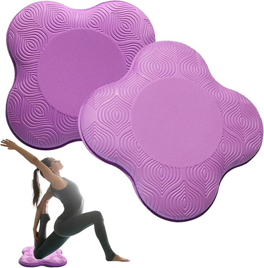 2 Pack Yoga Knee Pads Mat Set - Extra Thick Foam Kneeling Pad Cushion for Knees, Elbows, Wrists, Head - Yoga Essentials for Women Men, Non-Slip Pilates, Meditation, Floor Workouts