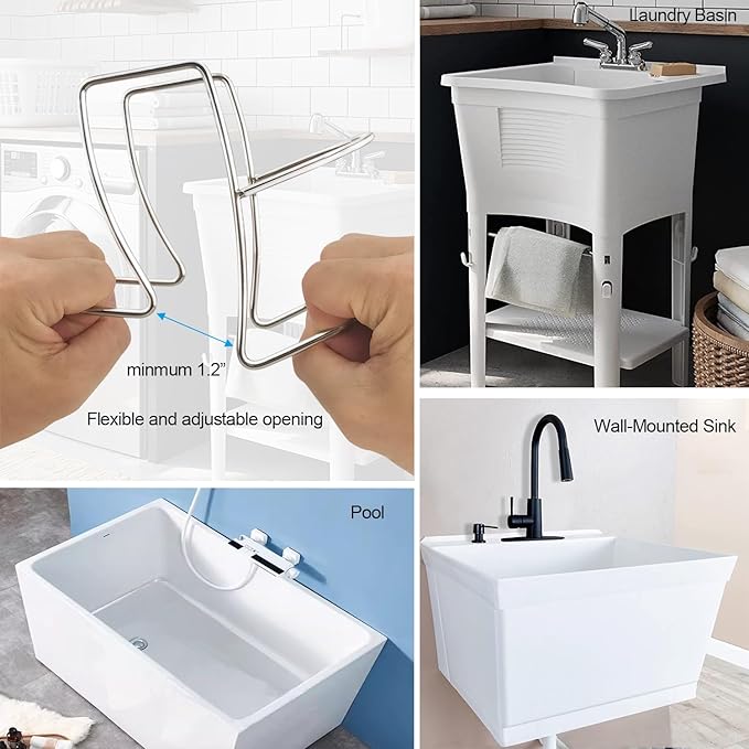 Washing Machine Drain Hose Holder, Adjustable Shape Washing Machine Washer Drain Hose Guide Assembly, washer drain hose holder, washing machine hose clamp Clip