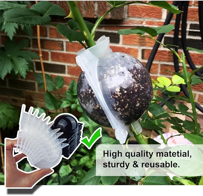 MIIIM 9 PCS Air Layering Propagation Kit, Reusable Half Clear Grafting Ball, Air Layering Pods Clear, Plant Rooting Ball for Fast Propagation (S+M+L)