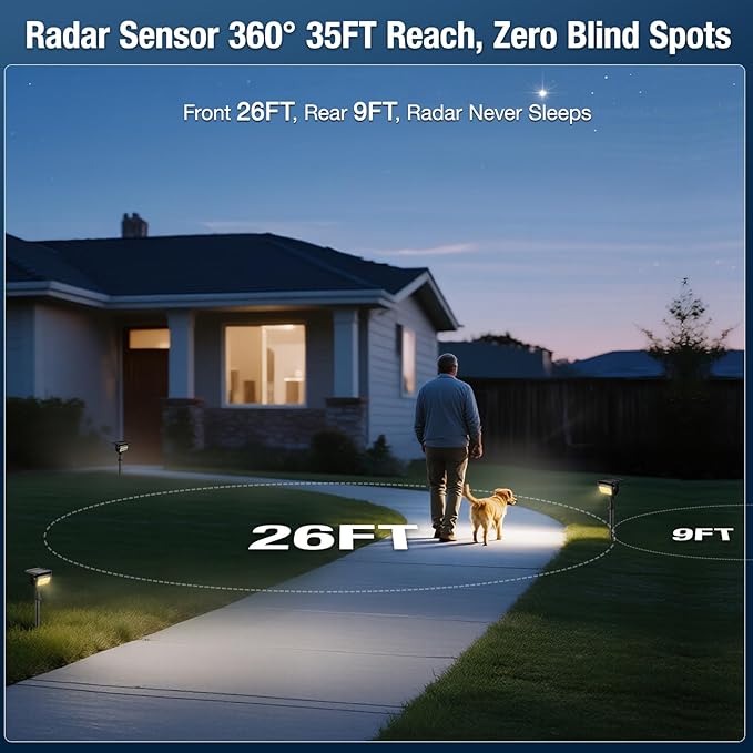 Solar Spot Lights for Outdoor, Warm Light-6 Pack